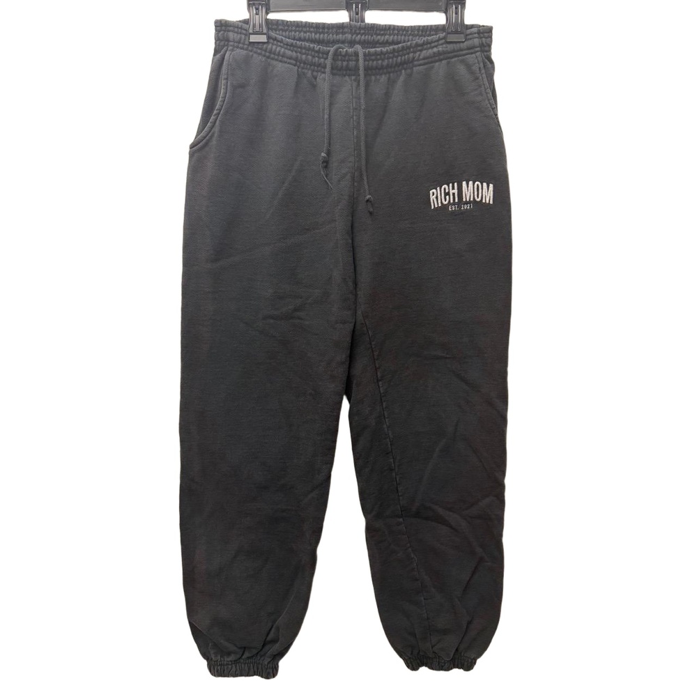 Rich Mom Gear‎ Black Elastic Waistband 90s Fit Sweatpants Size Large